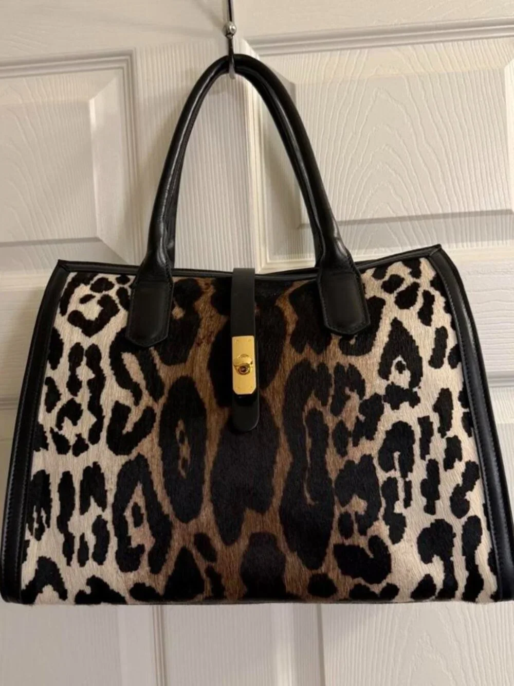 🌞CAVALCANTI ITALIAN DESIGNER LEOPARD MAUVE HAIRCALF SATCHEL SHOULDER BAG🌺NWOT